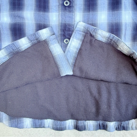 Prana Asylum Checkered Flannel Thermal Long Sleeve Shirt Black White Work XL - Picture 4 of 13